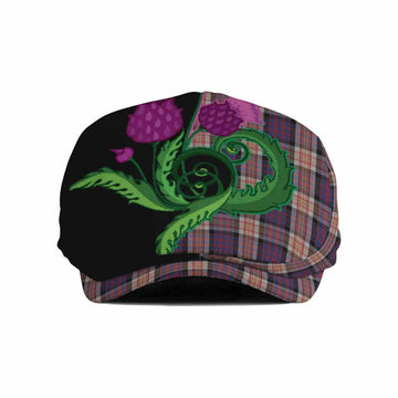 Carnegie Tartan Flat Cap, Jeff Cap Traditional Scottish Thistle