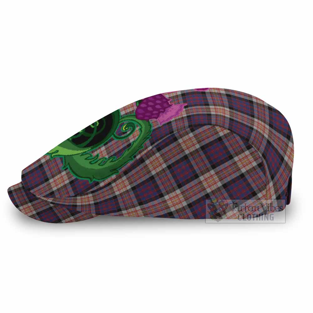 Carnegie Tartan Flat Cap, Jeff Cap Traditional Scottish Thistle