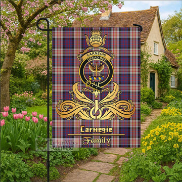 Carnegie Tartan Garden Flag with Highland Thistle Cherish Family Crest Style