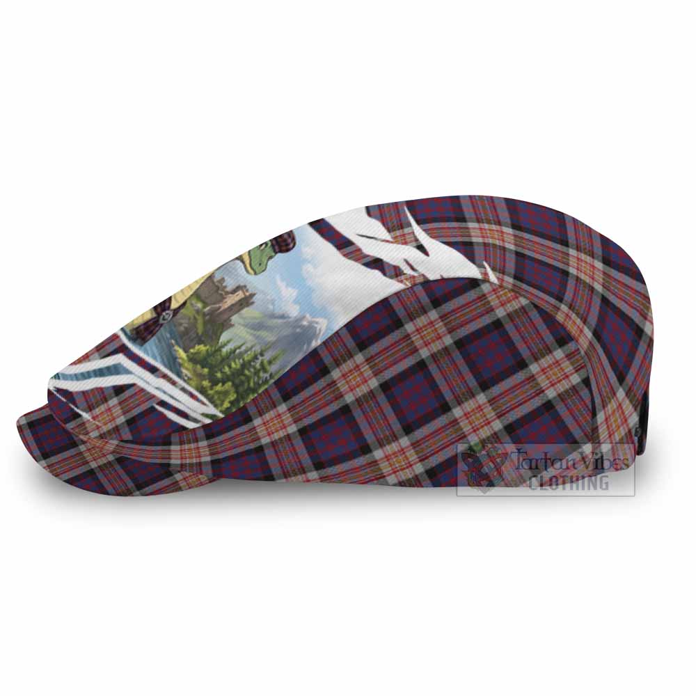 Carnegie Tartan Loch Ness Monster Scottish Heritage Art Flat Cap, Jeff Cap
