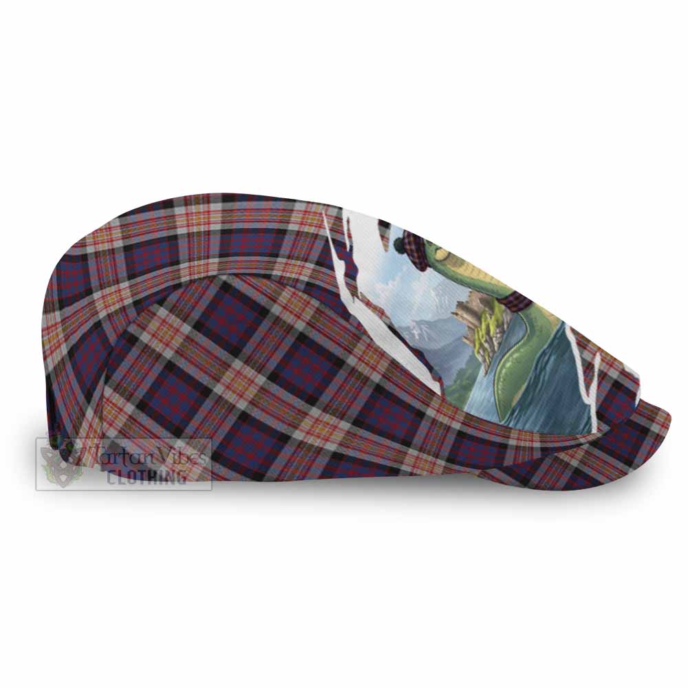 Carnegie Tartan Loch Ness Monster Scottish Heritage Art Flat Cap, Jeff Cap