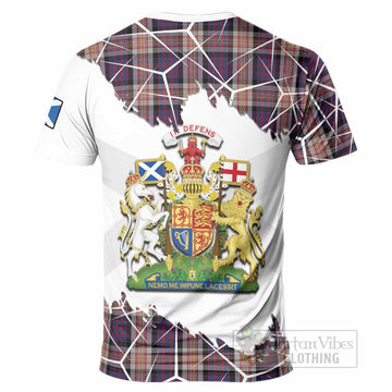 Carnegie Tartan T-Shirt with Family Crest and Lion Rampant Grunge Style