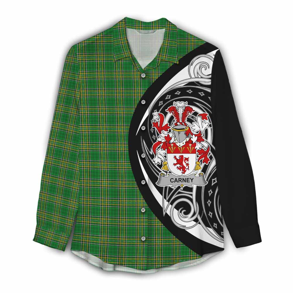 Carney Irish Clan Women's Casual Shirt Celtic Circle Style Female - Tartan Vibes Clothing