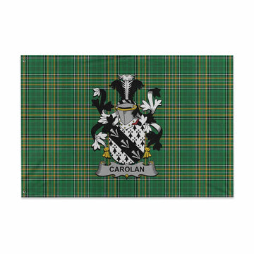 Carolan Irish Clan Tartan House Flag with Coat of Arms