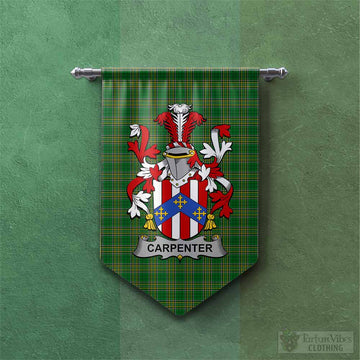 Carpenter Irish Clan Tartan Gonfalon, Tartan Banner with Coat of Arms