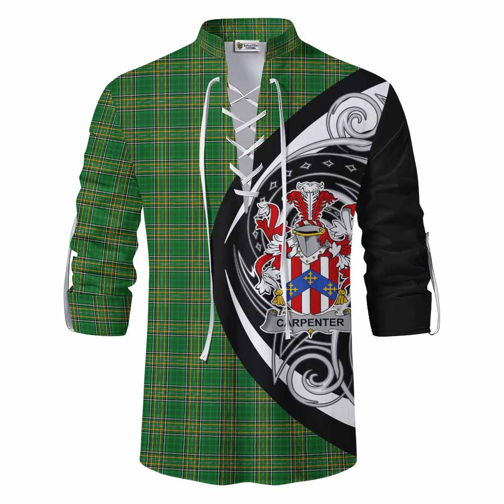Tartan Vibes Clothing Carpenter Irish Clan Ghillie Kilt Shirt Celtic Circle Style