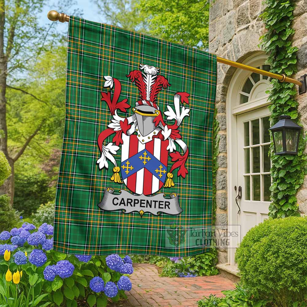 Carpenter Irish Clan Tartan Flag with Coat of Arms