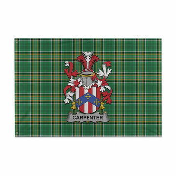 Carpenter Irish Clan Tartan House Flag with Coat of Arms