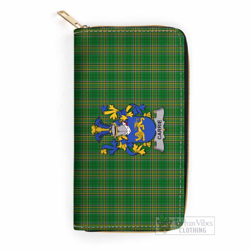 Tartan Vibes Clothing Carrie Irish Clan Tartan Women's Leather Wallet with Coat of Arms