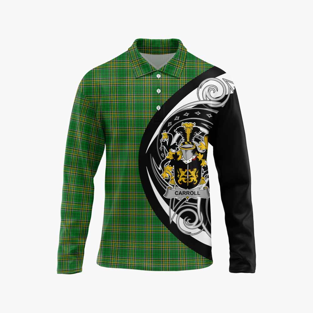 Carroll Irish Clan Long Sleeve Polo Shirt Celtic Circle Style Unisex - Tartan Vibes Clothing