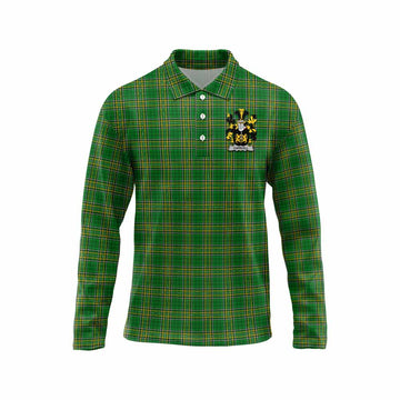 Carroll Irish Clan Tartan Long Sleeve Polo Shirt with Coat of Arms Unisex - Tartan Vibes Clothing