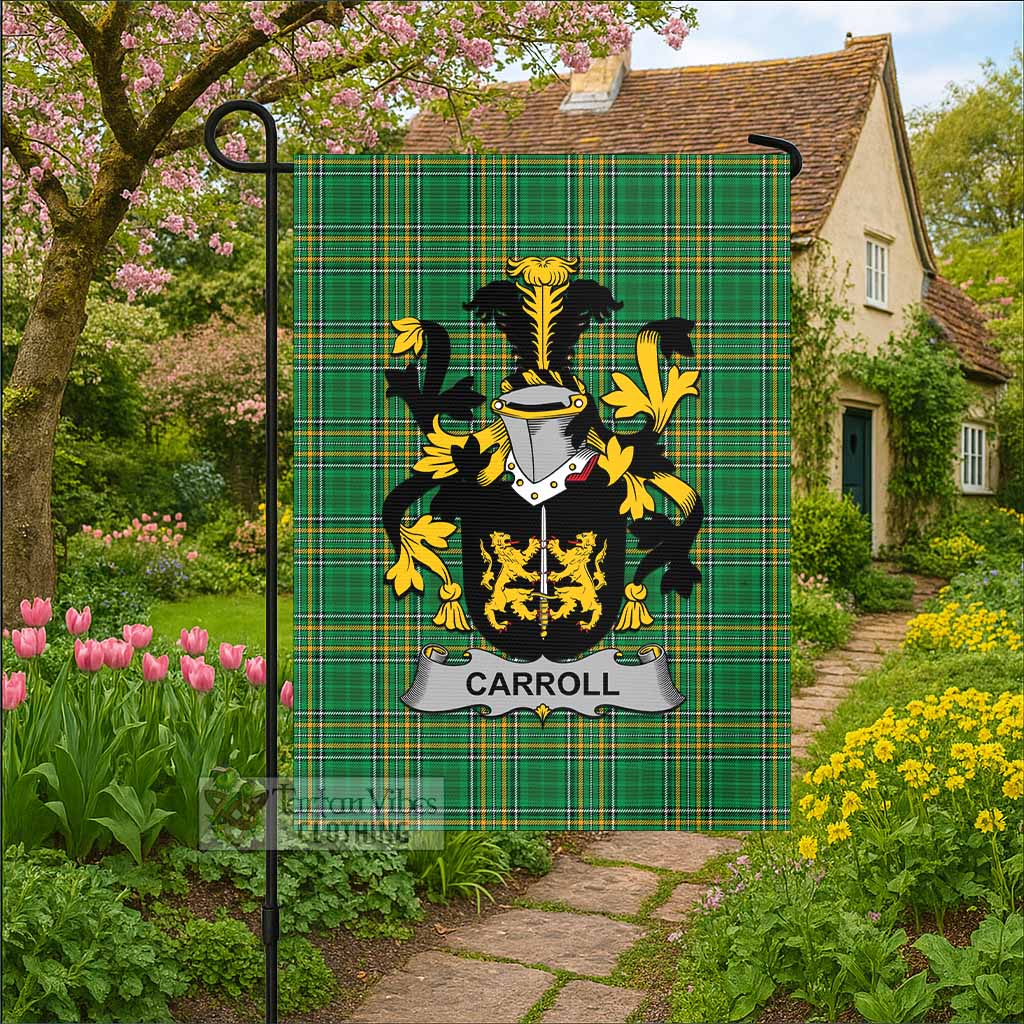 Carroll Irish Clan Tartan Flag with Coat of Arms