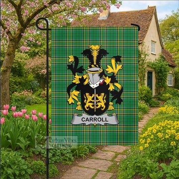 Carroll Irish Clan Tartan Flag with Coat of Arms