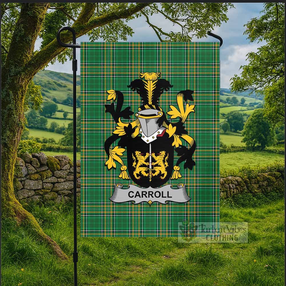 Carroll Irish Clan Tartan Flag with Coat of Arms
