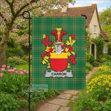 Carron Irish Clan Tartan Flag with Coat of Arms