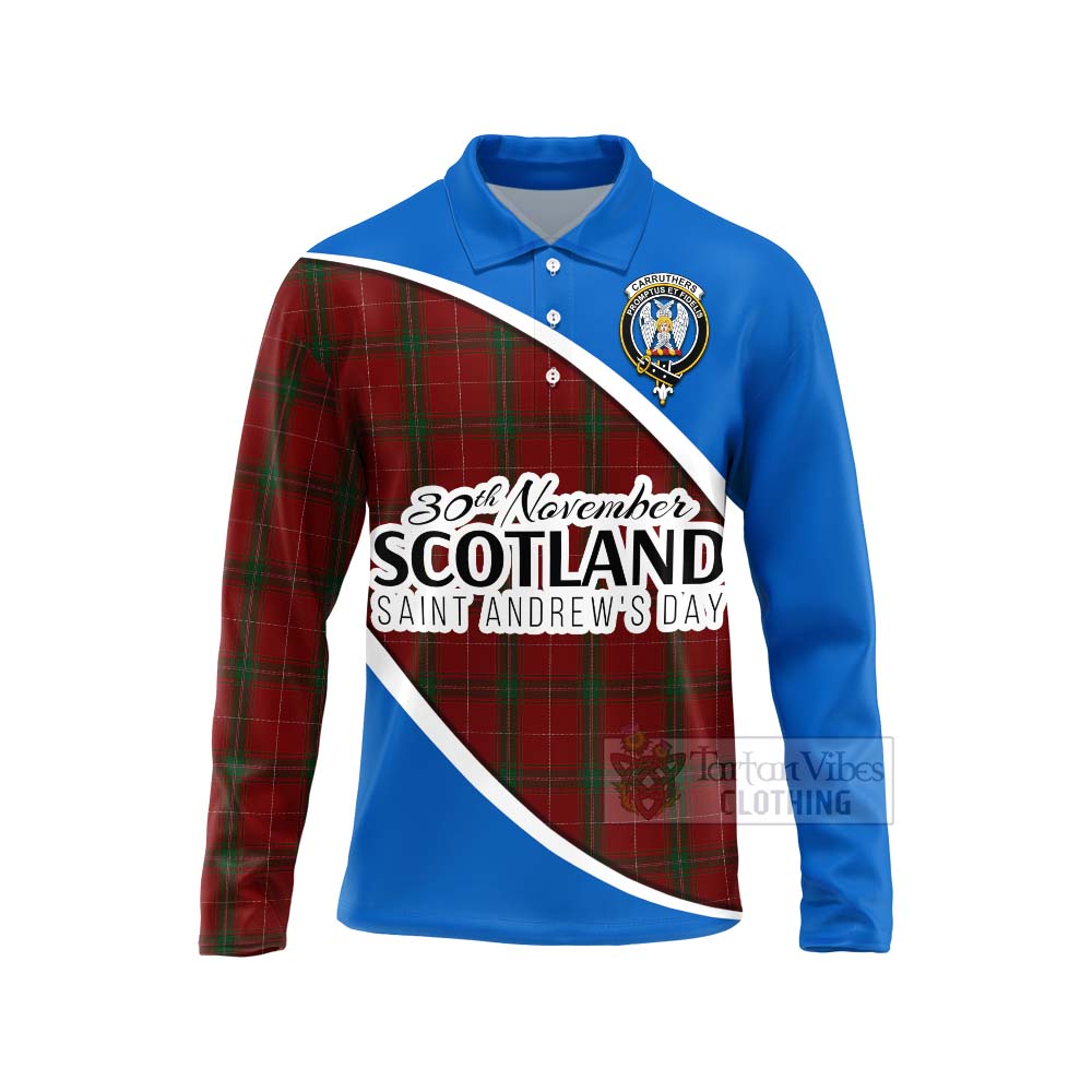 Tartan Vibes Clothing Carruthers Family Crest Tartan Long Sleeve Polo Shirt Celebrate Saint Andrew's Day in Style