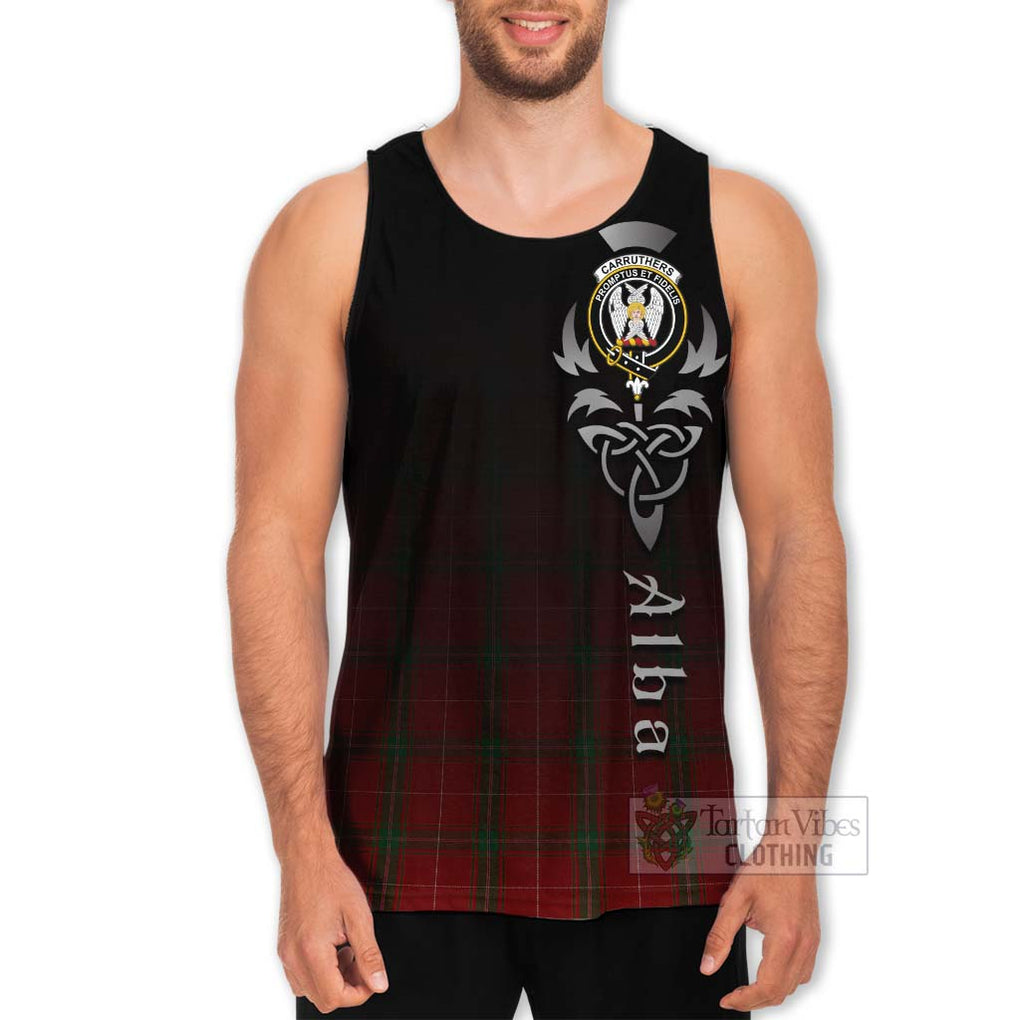 Tartan Vibes Clothing Carruthers Tartan Men's Tank Top Featuring Alba Gu Brath Family Crest Celtic Inspired