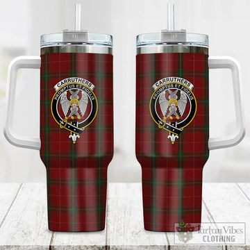 Carruthers Tartan and Family Crest Tumbler with Handle