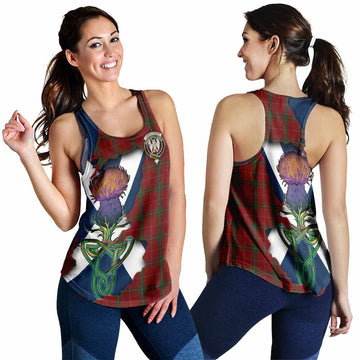 Tartan Vibes Clothing Carruthers Tartan Family Crest Women's Racerback Tanks Scottish Thistle Celtic Inspired