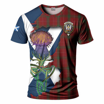 Tartan Vibes Clothing Carruthers Tartan Family Crest T-Shirt Scottish Thistle Celtic Inspired