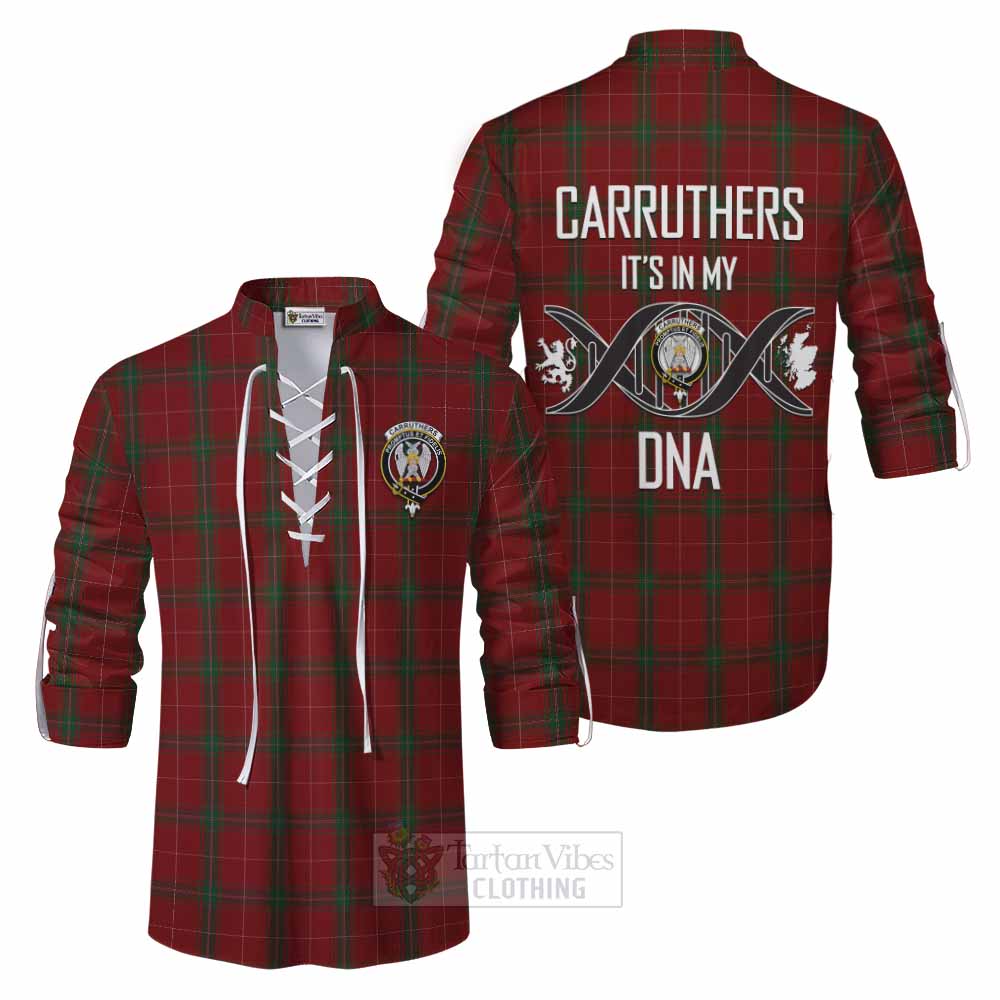 Tartan Vibes Clothing Carruthers Tartan Ghillie Kilt Shirt with Family Crest DNA In Me Style