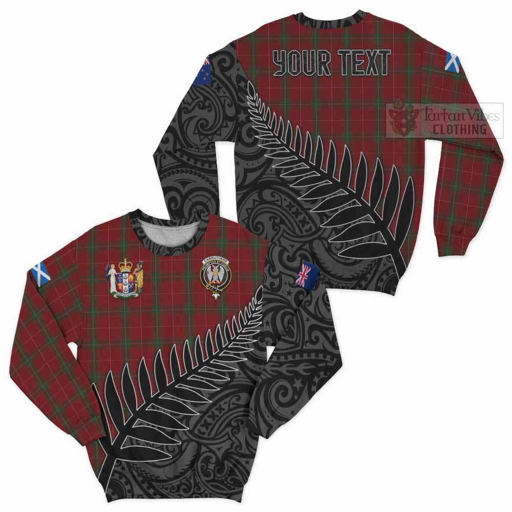 Carruthers Crest Tartan Sweatshirt with New Zealand Silver Fern Half Style Unisex - Tartan Vibes Clothing