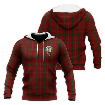 Carruthers Tartan Knitted Hoodie with Family Crest