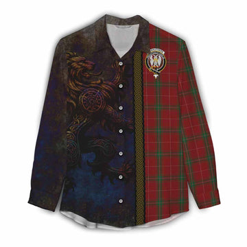Carruthers Tartan Family Crest Women's Casual Shirt Alba Gu Brath Be Brave Lion Ancient Style