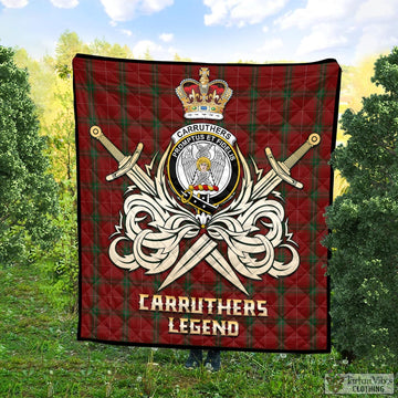 Carruthers Tartan Quilt with Clan Crest and the Golden Sword of Courageous Legacy