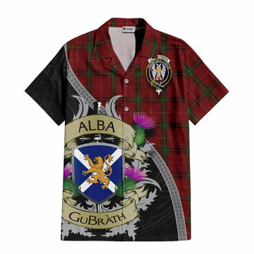 Carruthers Tartan Family Crest Hawaiian Shirt Lion Rampant Royal Thistle Shield Celtic Inspired