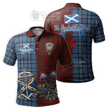 Tartan Vibes Clothing Carruthers Tartan Polo Shirt Happy St. Andrew's Day Half Tartan Style