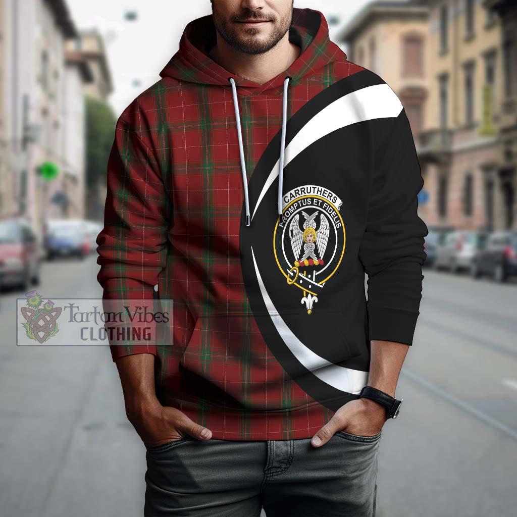 Tartan Vibes Clothing Carruthers Tartan Hoodie with Family Crest Circle Style