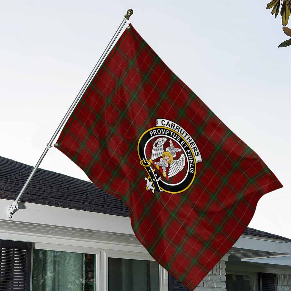 Tartan Vibes Clothing Carruthers Tartan House Flag with Family Crest