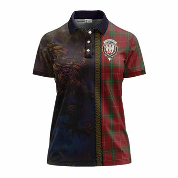 Carruthers Tartan Family Crest Women's Polo Shirt Alba Gu Brath Be Brave Lion Ancient Style