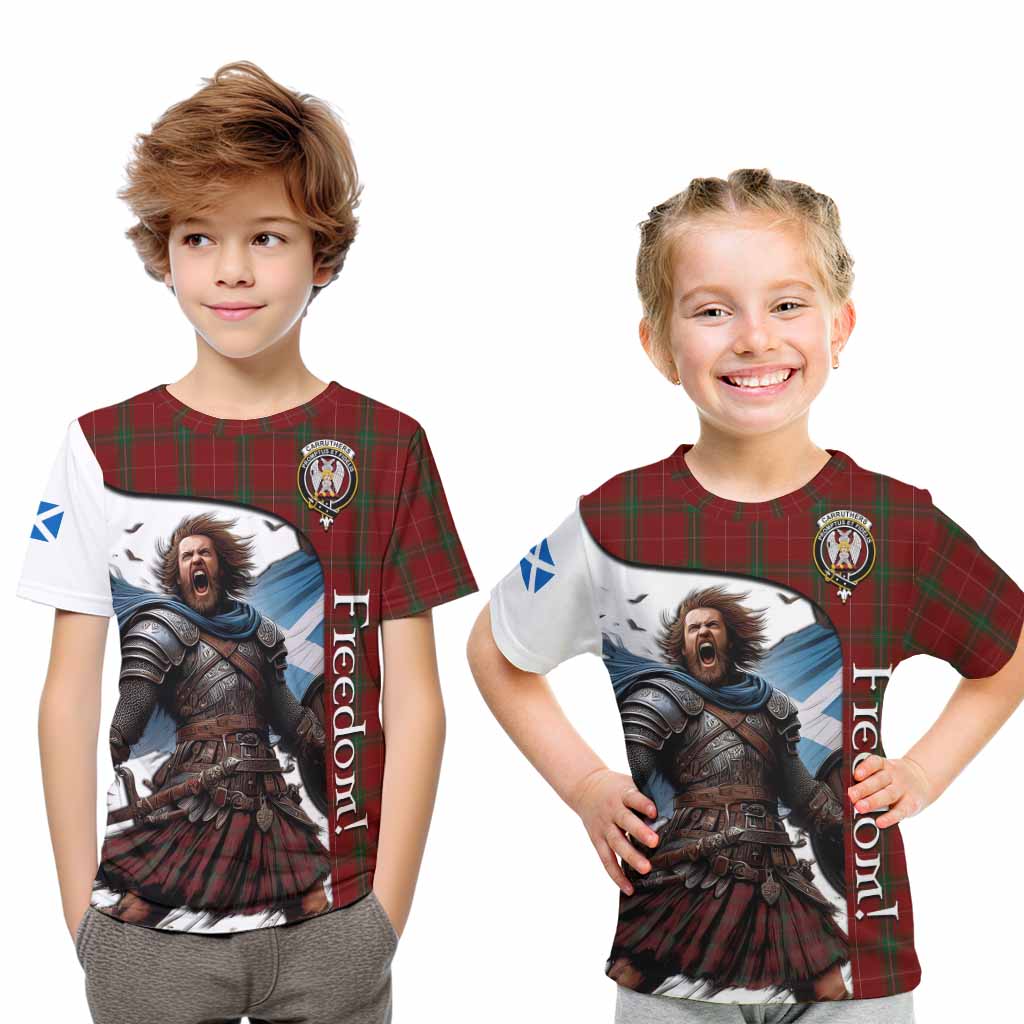 Tartan Vibes Clothing Carruthers Crest Tartan Kid T-Shirt Inspired by the Freedom of Scottish Warrior
