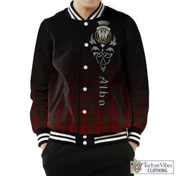 Carruthers Tartan Baseball Jacket Featuring Alba Gu Brath Family Crest Celtic Inspired