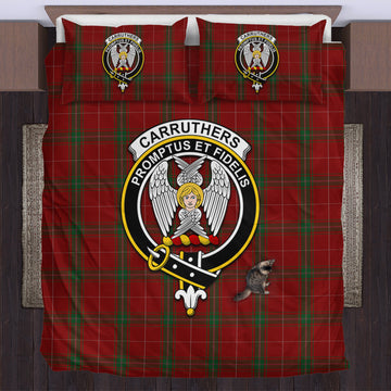 Carruthers Tartan Bedding Set with Family Crest
