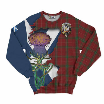 Tartan Vibes Clothing Carruthers Tartan Family Crest Sweatshirt Scottish Thistle Celtic Inspired