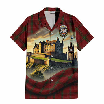 Carruthers Tartan Family Crest Hawaiian Shirt with Scottish Ancient Castle Style