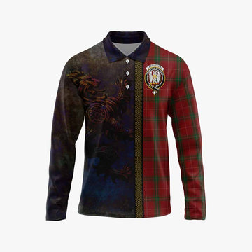 Carruthers Tartan Family Crest Long Sleeve Polo Shirt Alba Gu Brath Be Brave Lion Ancient Style