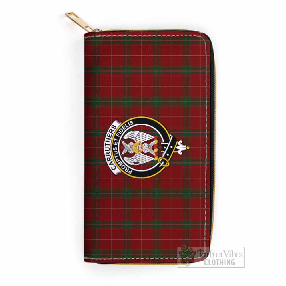 Tartan Vibes Clothing Carruthers Tartan Women's Leather Wallet with Family Crest