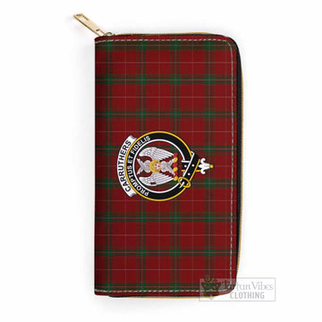 Carruthers Tartan Women's Leather Wallet with Family Crest