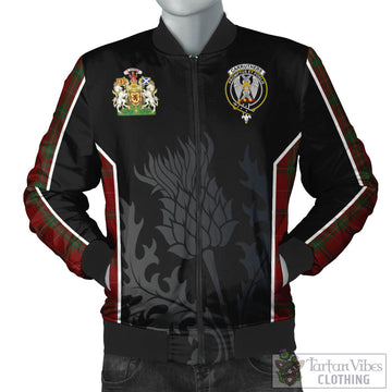Carruthers Tartan Bomber Jacket with Family Crest and Scottish Thistle Vibes Sport Style