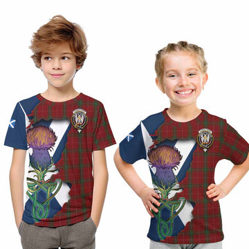 Tartan Vibes Clothing Carruthers Tartan Family Crest Kid T-Shirt Scottish Thistle Celtic Inspired