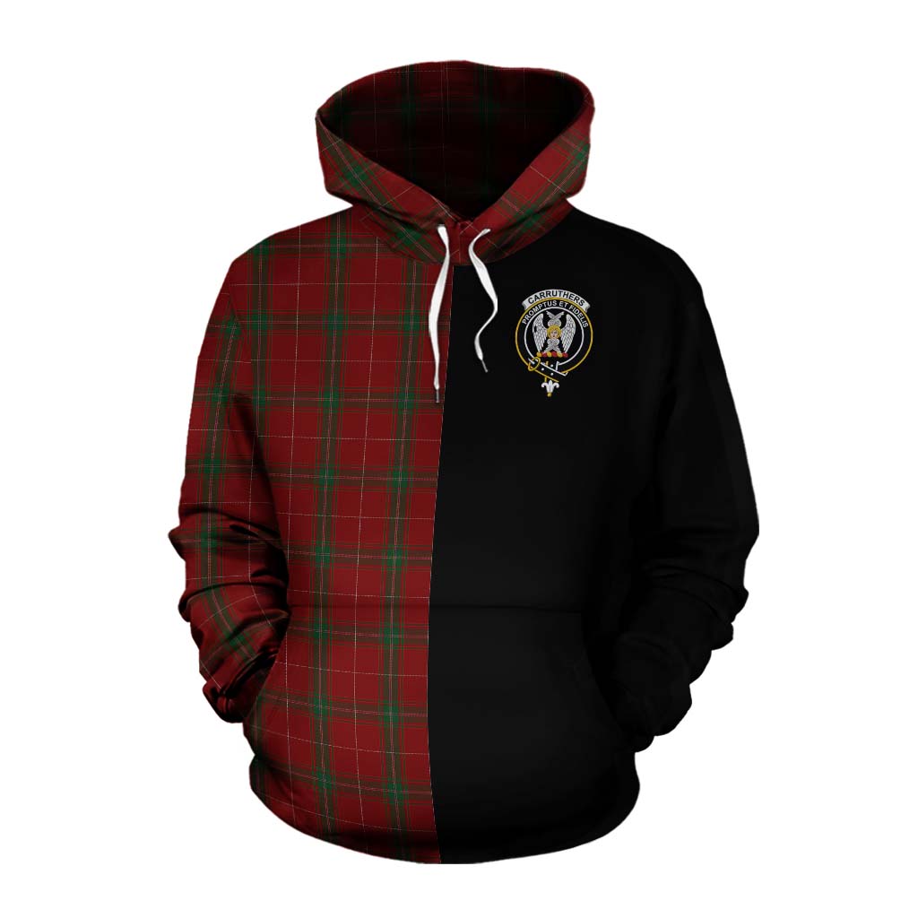 Tartan Vibes Clothing Carruthers Tartan Cotton Hoodie with Family Crest and Half Of Me Style
