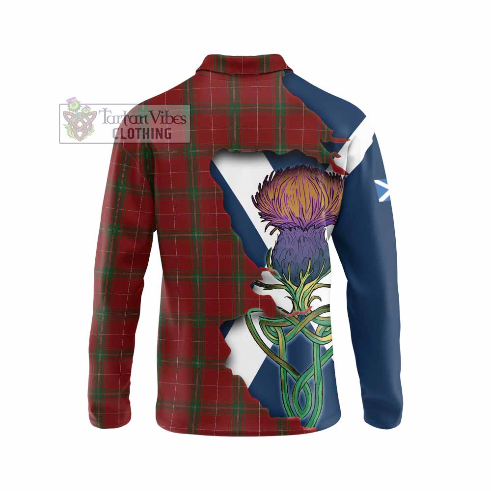 Tartan Vibes Clothing Carruthers Tartan Family Crest Long Sleeve Polo Shirt Scottish Thistle Celtic Inspired