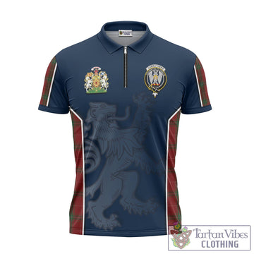 Carruthers Tartan Zipper Polo Shirt with Family Crest and Lion Rampant Vibes Sport Style