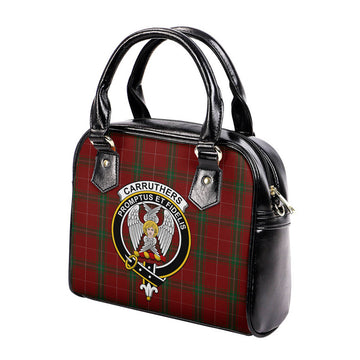 Carruthers Tartan Shoulder Handbags with Family Crest