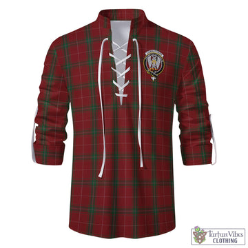 Tartan Vibes Clothing Carruthers Tartan Men's Scottish Traditional Jacobite Ghillie Kilt Shirt with Family Crest
