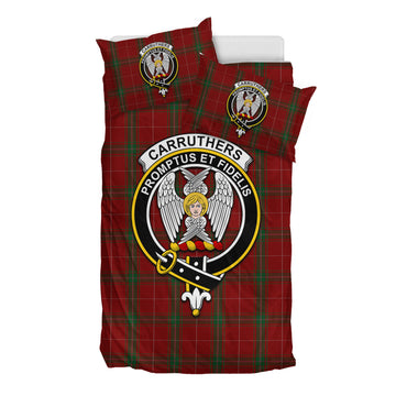 Carruthers Tartan Bedding Set with Family Crest